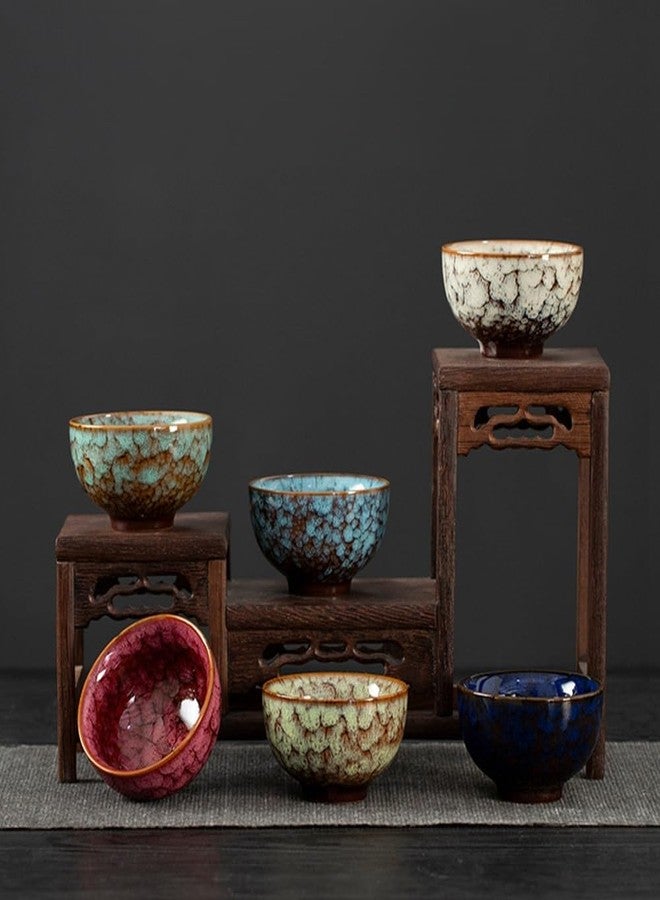 RORA Chinese Ceramic Tea Cup Set of 6, Small Japanese Tea Cups with Designed Gift Box, Elegant and Durable Perfect for Tea Lovers - Image 2