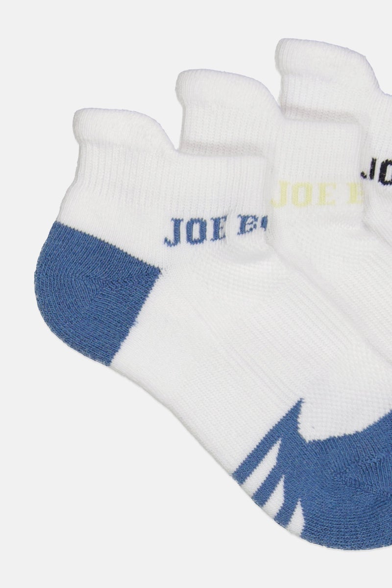 Joe Boxer Toddlers Boy 3 Pairs Brand Logo Ankle Socks, Multicolor - Image 2