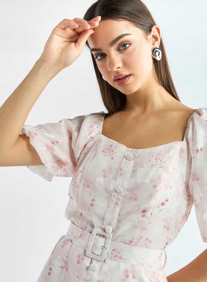 Splash FAV Floral Belted Dress - Image 4