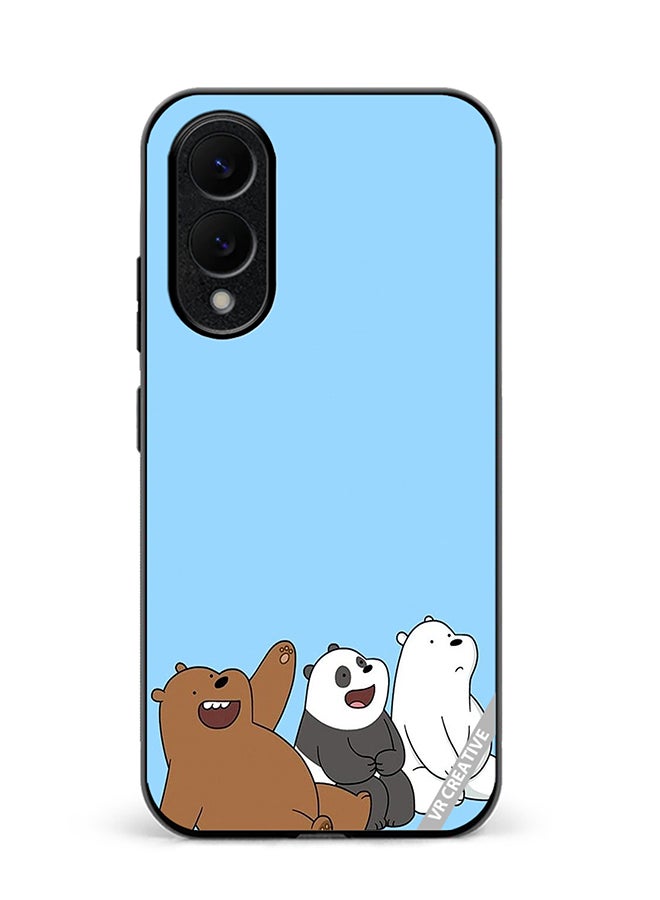 VR CREATIVE غطاء حماية لهاتف سامسونج جالاكسي S25 إيدج بتصميم دبدوب لطيف متعدد الألوان