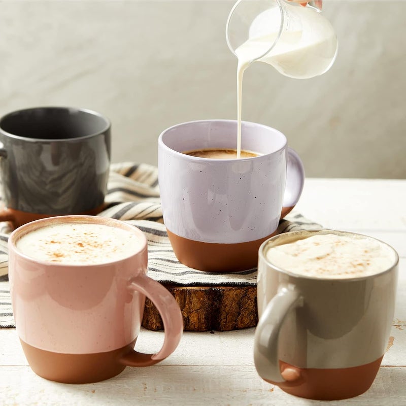 Gencywe Morandi Color Ceramic Coffee Mugs Set of 6 (Large),18 oz Coffee Cups with Handle, Latte Mug, Big Mug for Women, Men, Great for Tea Hot Chocolate, Microwave Safe, Modern, Unique Style for Any Kitchen - Image 4