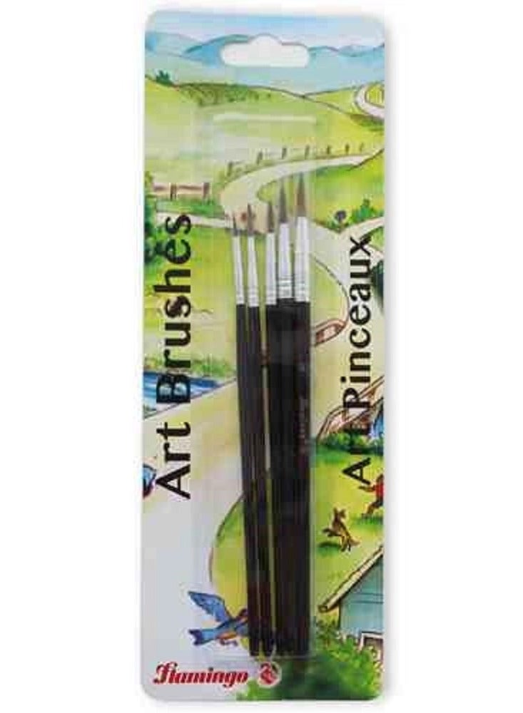 UKR Kids Beginner Washable Painting Brush Set – 5-Piece Natural Wool Art Supplies for Safe Creative Fun | Non-Toxic Paint Brushes for Toddlers & Kids | Educational Painting Tools for Early Artists - Image 3