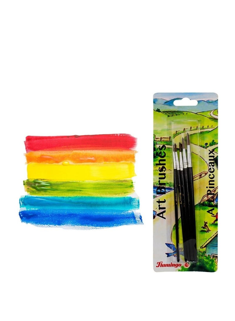 UKR Kids Beginner Washable Painting Brush Set – 5-Piece Natural Wool Art Supplies for Safe Creative Fun | Non-Toxic Paint Brushes for Toddlers & Kids | Educational Painting Tools for Early Artists - Image 1