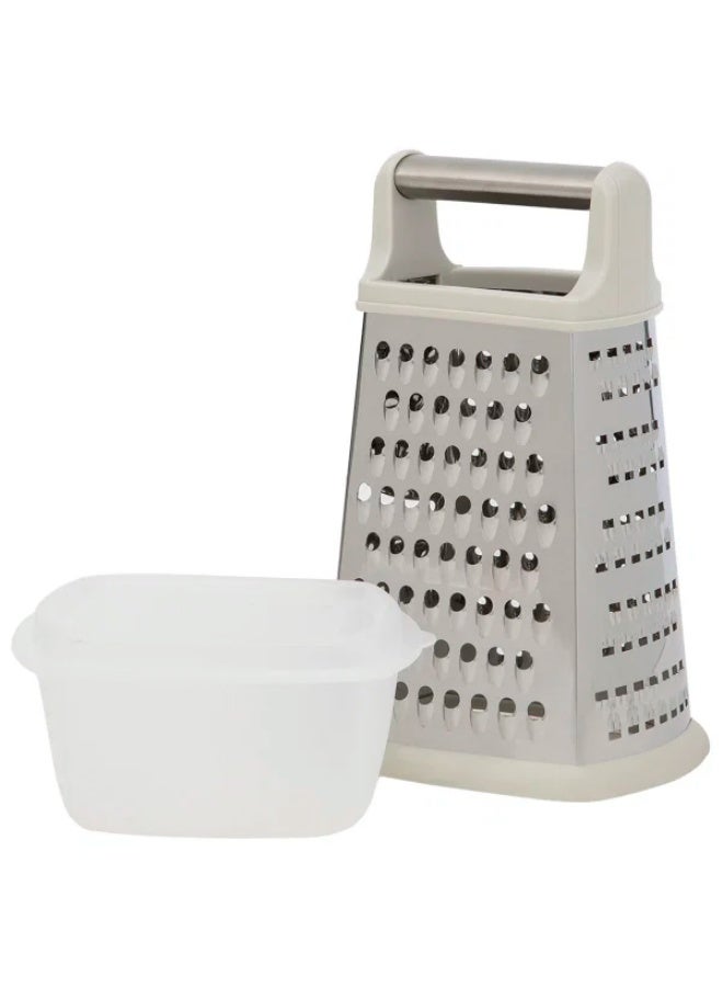 Alsaif steel grater, 4 sides, plastic box - silver - Image 2