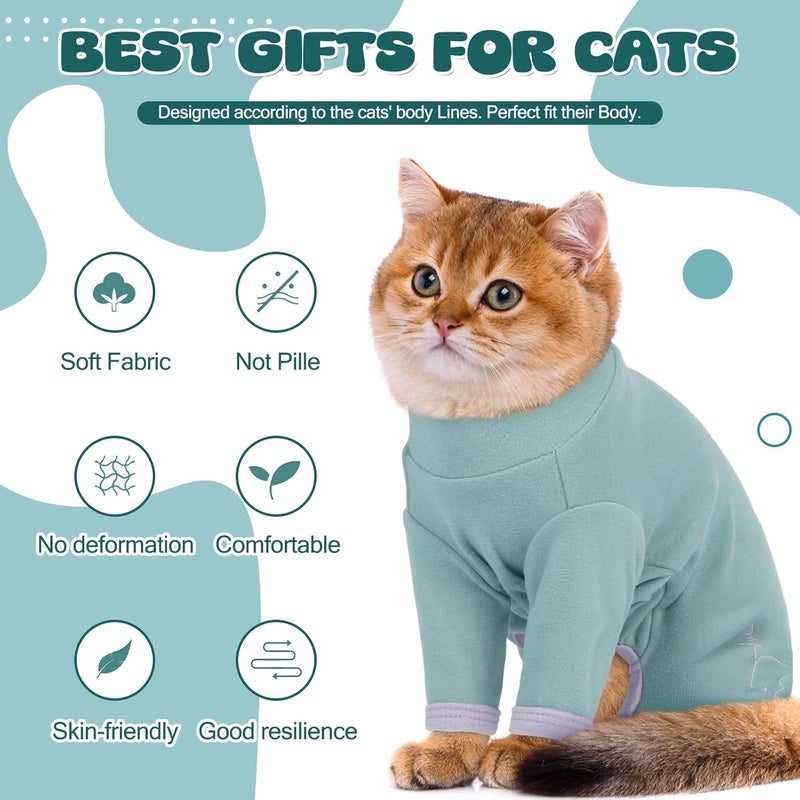 ADNIKIA Cat Pajamas for Cats Only, Sticky Hair Cat Clothes, Sphynx Hairless Cats Sweater, Recovery Suit After Surgery, Prevent Lost Hair Kitten Onesie Shirts Costumes Outfits for Pet - Image 2