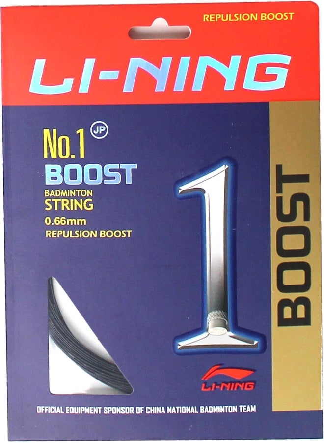 Li-Ning Axjn018-3 Unisex Adult No.1 Boost Badminton - String, 0.66Mm Diameter - Black Storm, One Size  - Image 1