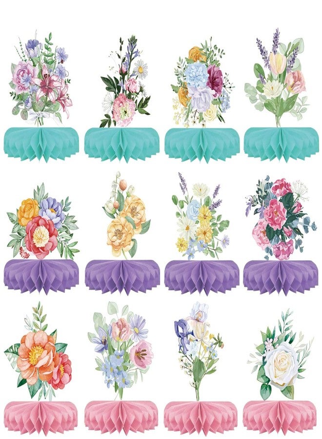 Bunhum 12 Pieces Spring Party Centerpieces for Tables Butterfly Birthday Party Decorations Spring Honeycomb Table Topper Centerpiece Spring Flower Theme Party Supplies for Birthday Baby Shower Décor - Image 1