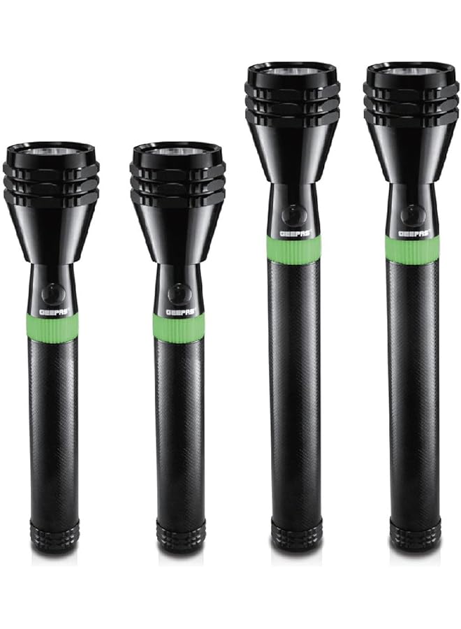 GEEPAS gfl4683 torch rechargeable led flashlight 4 pieces black