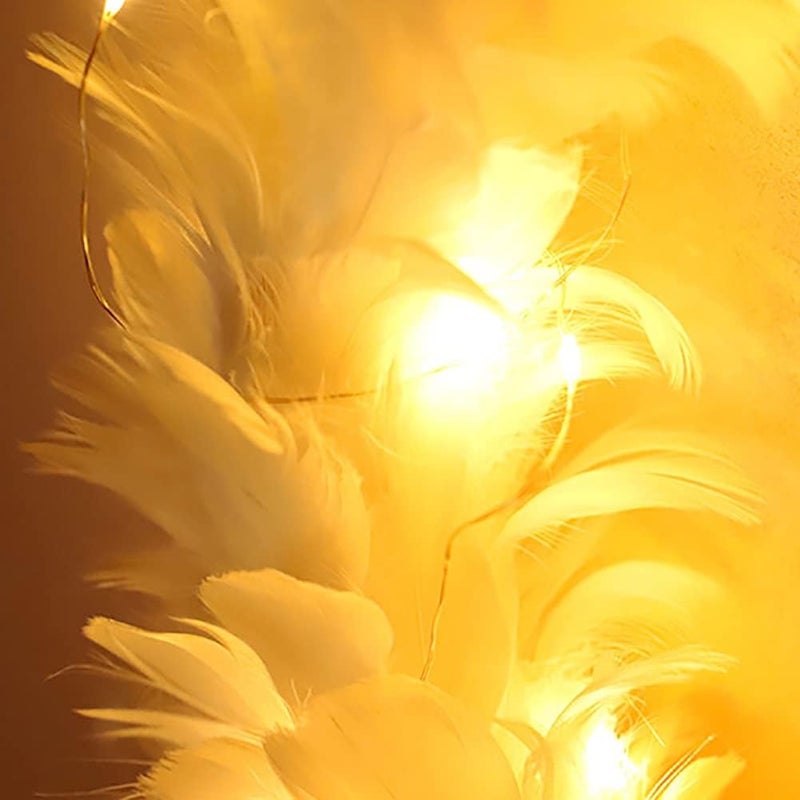 ويوبلز إكليل من الريش الأبيض، لا يحتاج إلى صيانة، للاستخدام اليومي، لتزيين باب المنزل الأمامي - Image 5