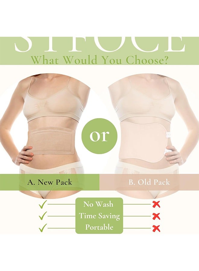 Beyond 10 Pack Castor Oil Pack Wrap, Disposable Castor Oil Pack for Liver, Stomach, Belly Button Detoxification, High Absorbent Organic Cotton Flannel for Women Men (Skin Color)  - Image 2