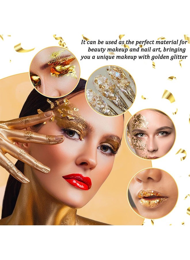 4 Pcs Edible Gold Leaf Sheets with Brush and Tweezers Food Grade Gold Foil Flakes DIY Decor for Cake Dessert Chocolate Baking Cooking Crafts Makeup Decoration - Image 4