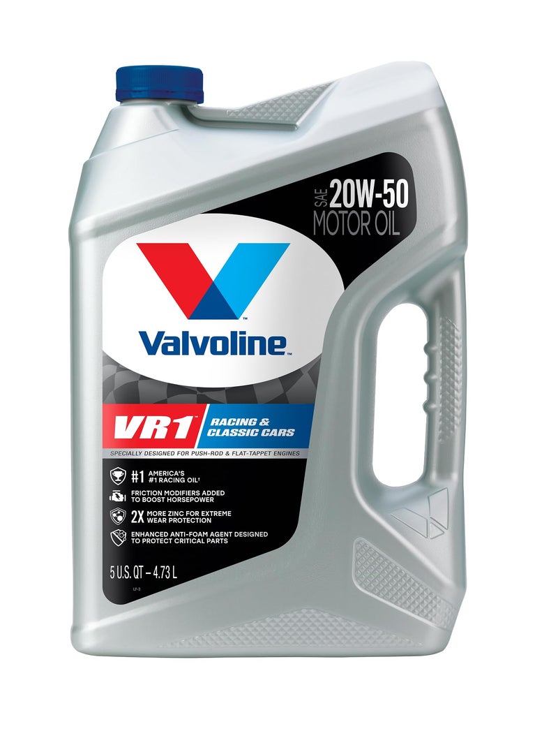 Valvoline VR1 Racing SAE 20W-50 Motor Oil 5 QT - Image 1