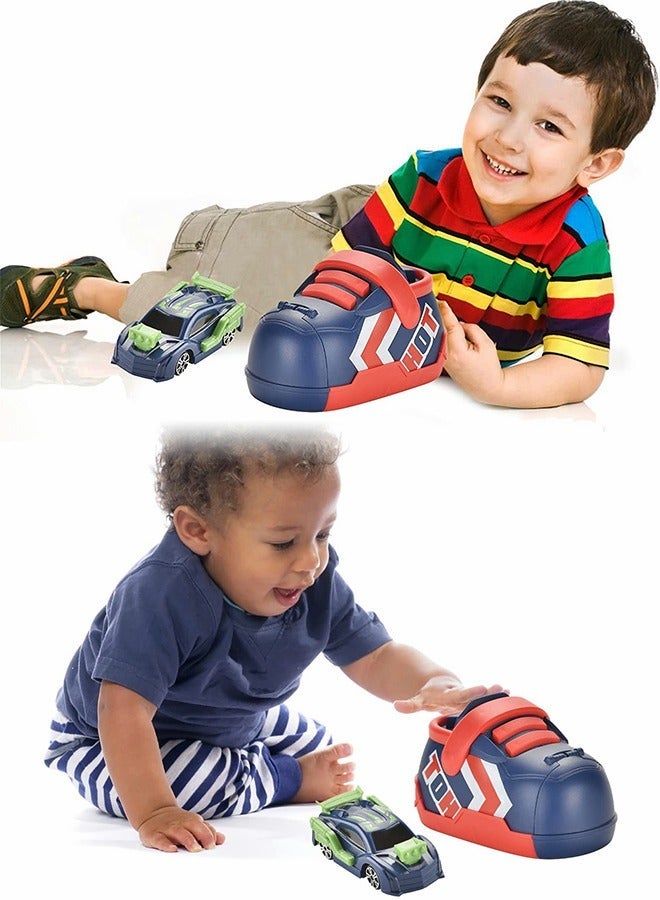 GROIC Ejection Running Shoes Catapult Car Toys Super Racing Creative Press Inertia-Ejection Cars for Children Kids Boys-Red  - Image 4