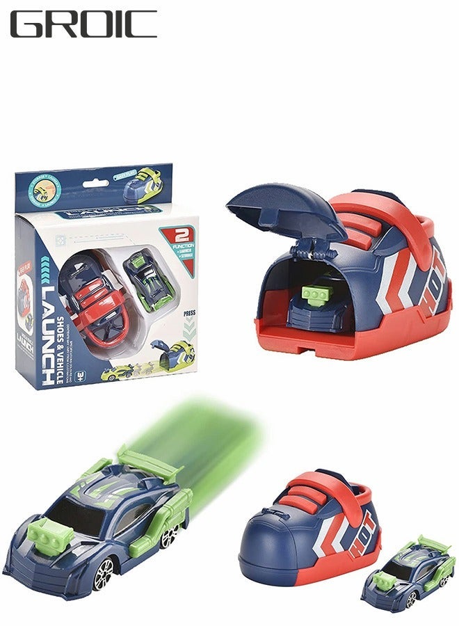 GROIC Ejection Running Shoes Catapult Car Toys Super Racing Creative Press Inertia-Ejection Cars for Children Kids Boys-Red  - Image 1