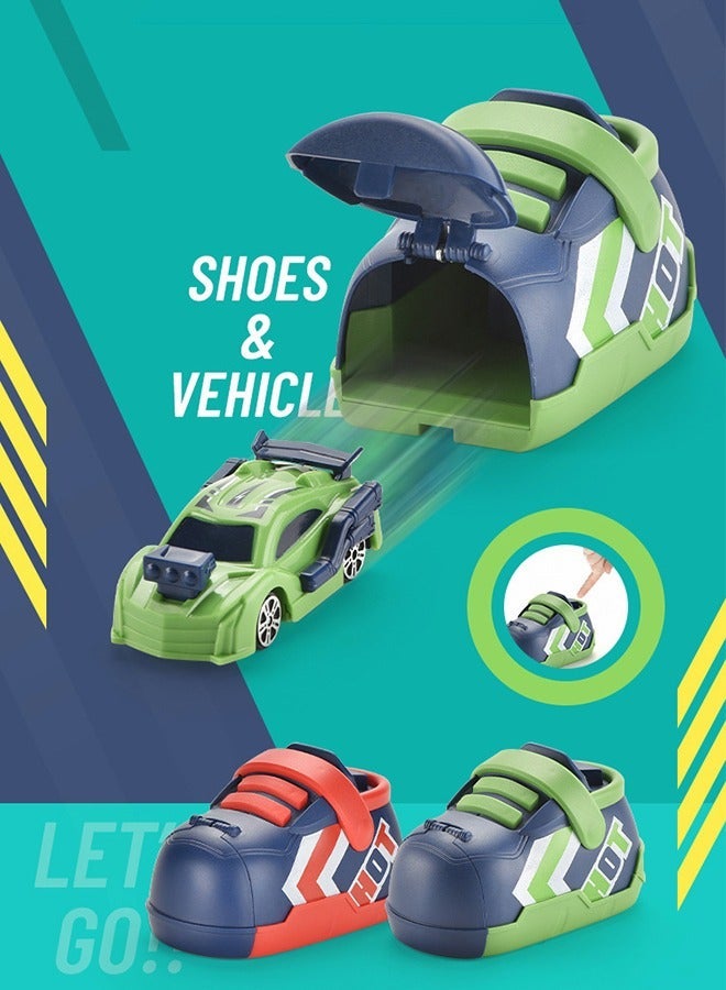 GROIC Ejection Running Shoes Catapult Car Toys Super Racing Creative Press Inertia-Ejection Cars for Children Kids Boys-Red  - Image 2