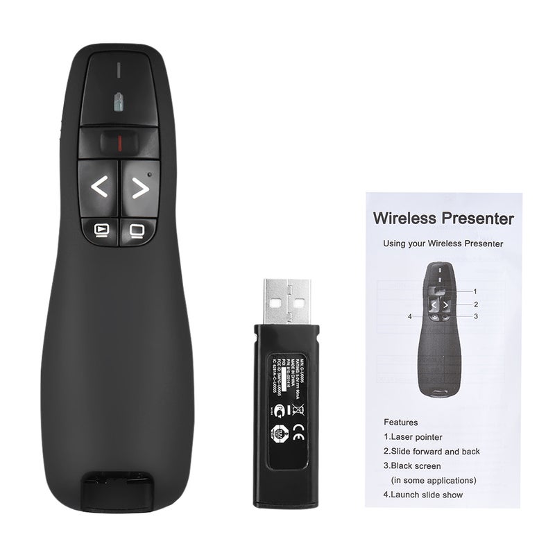 2.4GHz إشارة لاسلكية USB لعرض باوربوينت PPT مع قلم قلب ومؤشر ومضغّط ومقدّم مع مستقبل مدمج وسيط تحكم عن بعد بإشارة حمراء للمعلم والمحاضر والأستاذ والمحقق - Image 5
