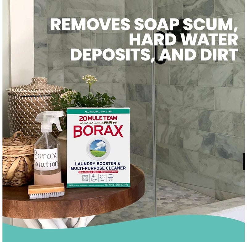 BORAX بوركس 20 مول تيم معزز المنظفات الأبيض 1.84 كجم - معزز الغسيل الطبيعي، منظف منزلي متعدد الاستخدامات، مزيل البقع، مزيل الروائح للمنزل والغسالات - Image 3