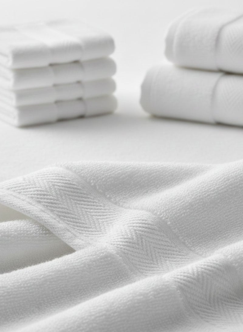 1Chase Set of 6- 100% Cotton Luxury Hand Towel. Ultra Soft and Highly Absorbent, Hotel & Spa Quality Hand Towels - Perfect for Bathroom, Gym, and Spa, White,40x75CM - Image 3