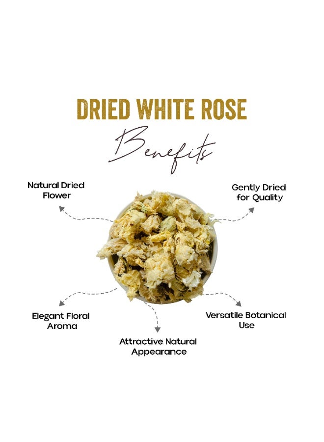OGOC Premium Dried White Rose Flowers Natural Elegant Floral Decor for Aromatherapy, Home Decoration & DIY Crafts - Image 2