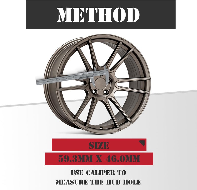 KitsPro 2.3Inch 59MM Wheel Center Caps, Pack of 4 (Matte Black, Outer 59MM, Inner 46MM) - Image 3