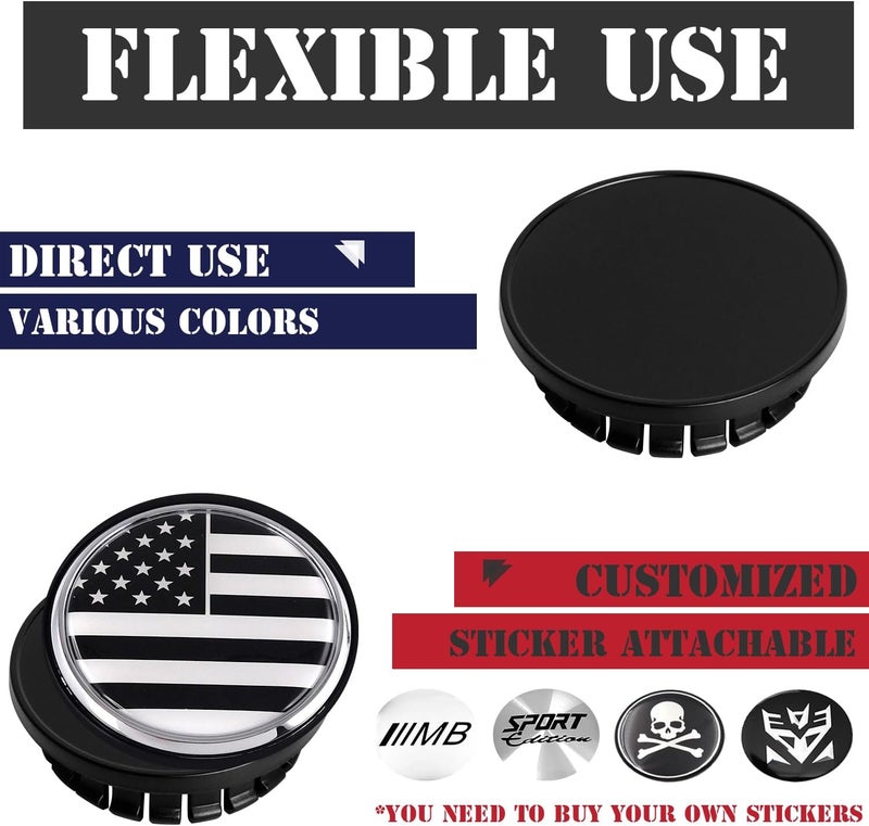 KitsPro 2.3Inch 59MM Wheel Center Caps, Pack of 4 (Matte Black, Outer 59MM, Inner 46MM) - Image 5