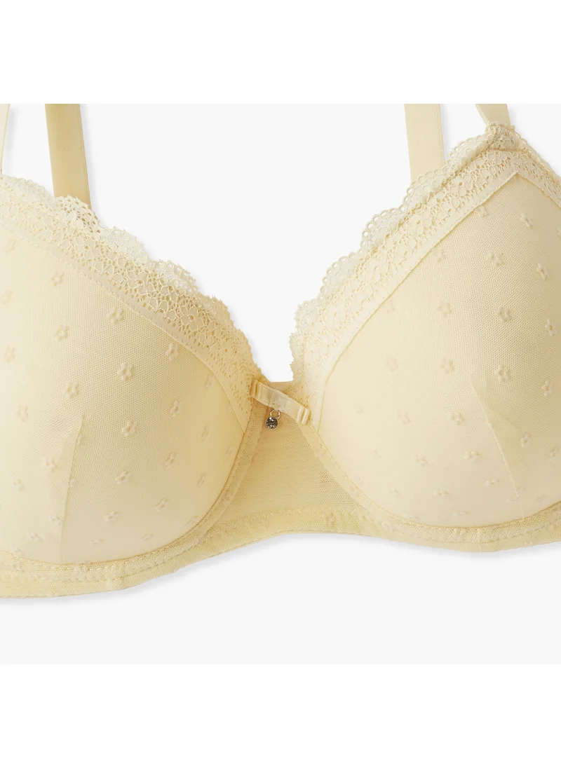 FAV Lace Detail Bra with Hook and Eye Closure