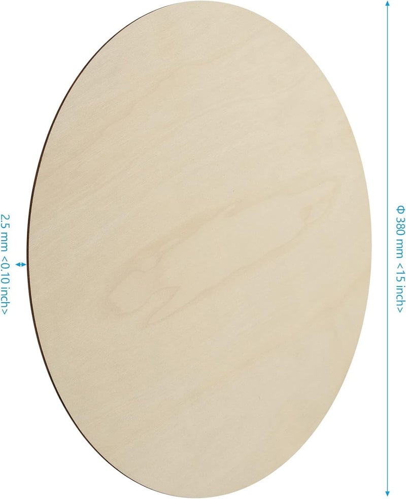 BPA® 24 PCS 15 Inch Wood Circles, Unfinished Blank Wooden Rounds Slice Wooden Cutouts for Crafts, Door Hanger, Wood Sign, Wood Burning, Painting, DIY Christmas Décor, 0.1 Inch Thick - Image 2