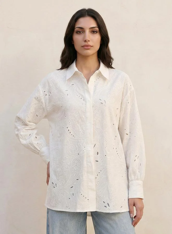 Iconic Iconic Cotton Shirt Cutwork