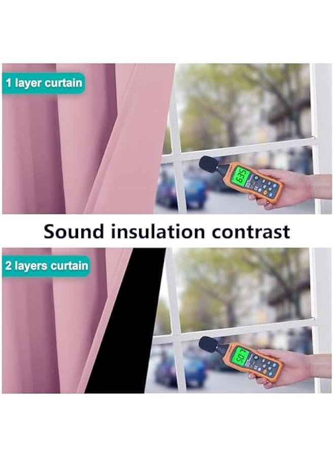 Arabest Crystal Pink Full Shade Curtain Panels, Pair of Thermal Insulated & Energy Efficiency Blackout Curtains for Living Room Windows, Lined Silky Performance Window Dressing (46 Wide x 72 Long) - Image 4