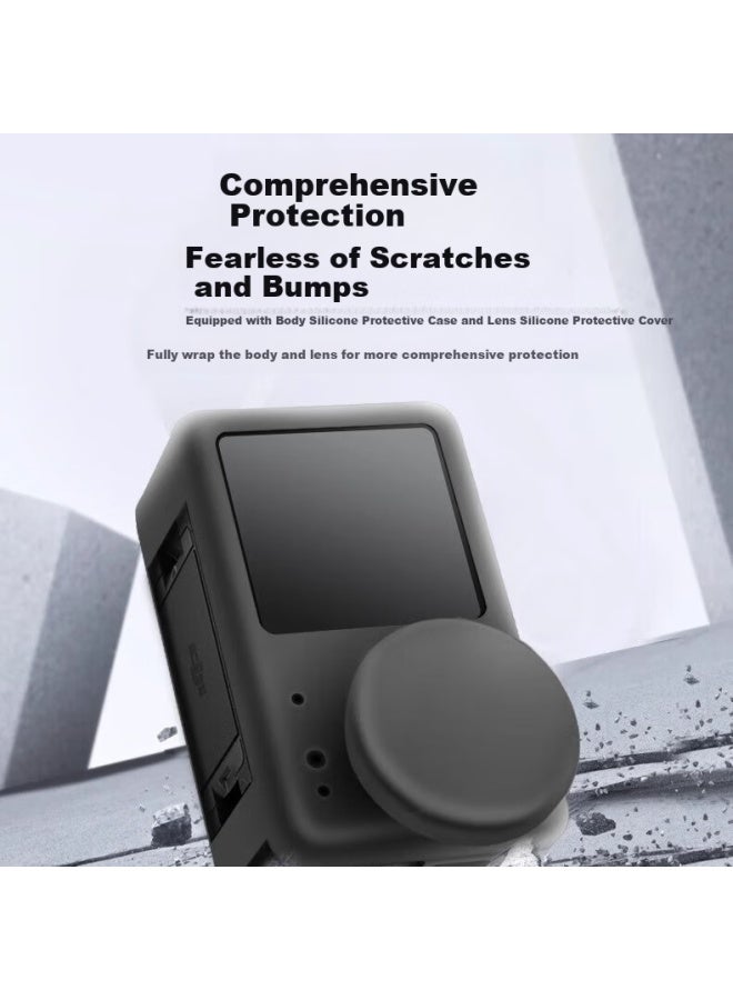 Youfes Protective Case Silicone Cover For Dji Action 5 Pro/4/3 Osmo Pocket Camera Lens Screen Protector Accessories Scratch-resistant Wear-resistant Anti-collision Anti-drop - Image 3