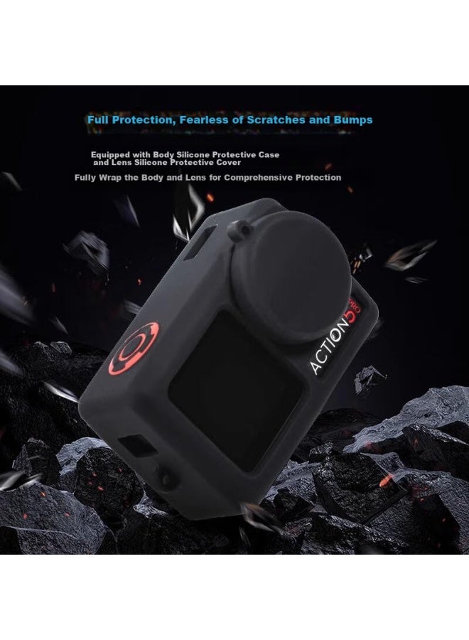 Youfes Protective Case Silicone Cover For Dji Action 5 Pro/4/3 Osmo Pocket Camera Lens Screen Protector Accessories Scratch-resistant Wear-resistant Anti-collision Anti-drop - Image 5