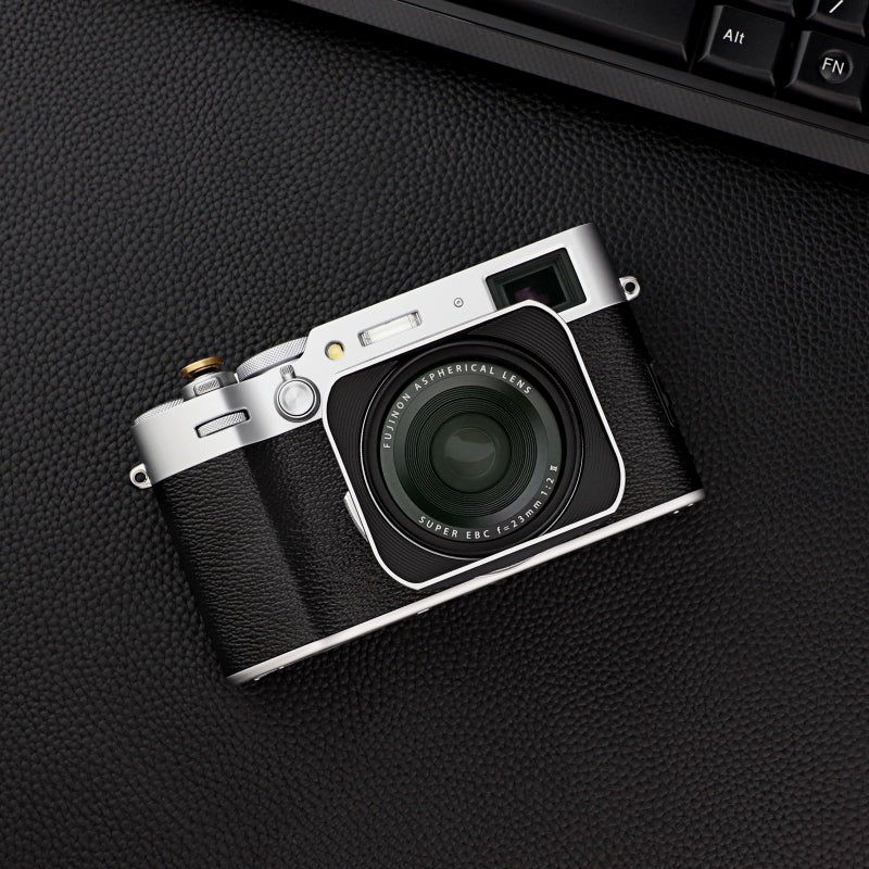 Haoge LH-X200S Square Metal Lens Hood with 49mm Adapter Ring Metal Cap for Fujifilm X100VI Fuji X100V X100F X100T X100S X70 Fuji Photo Camera Accessories Silver - Image 3