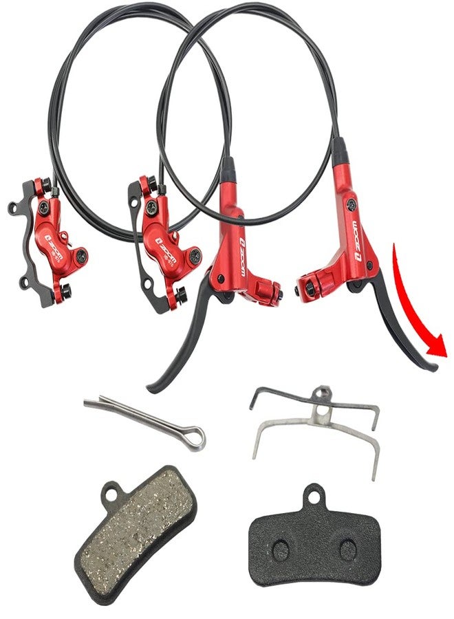 JFOYH zoom HB876 4-Piston Pre-Bled Hydraulic Disc Brake Set for Mountain Bike, Bike Disc Brake Kit with 160mm Rotors, Front and Rear Levers(PM Adapter Included) - Left-Front&Right-Rear - Image 3