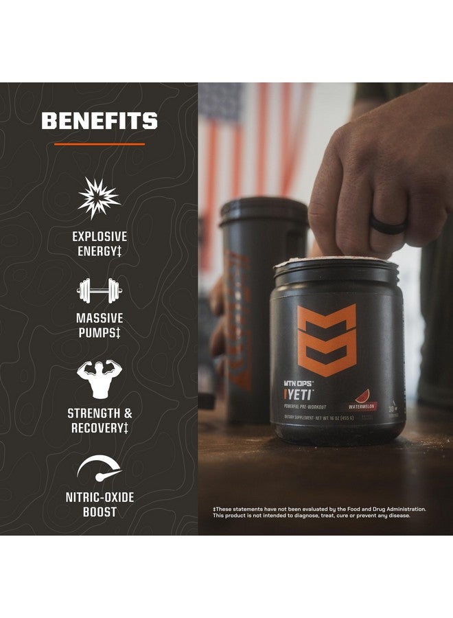 MTN OPS MTN OPS Yeti Pre-Workout Powder Energy Drink with Creatine, 200mg Caffeine & BCAAs with Beta Alanine, 30-Serving Tub, Green Apple  - Image 3
