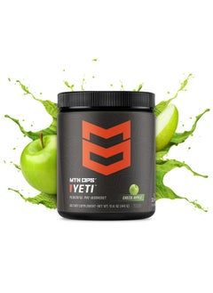 MTN OPS MTN OPS Yeti Pre-Workout Powder Energy Drink with Creatine, 200mg Caffeine & BCAAs with Beta Alanine, 30-Serving Tub, Green Apple  - Image 1