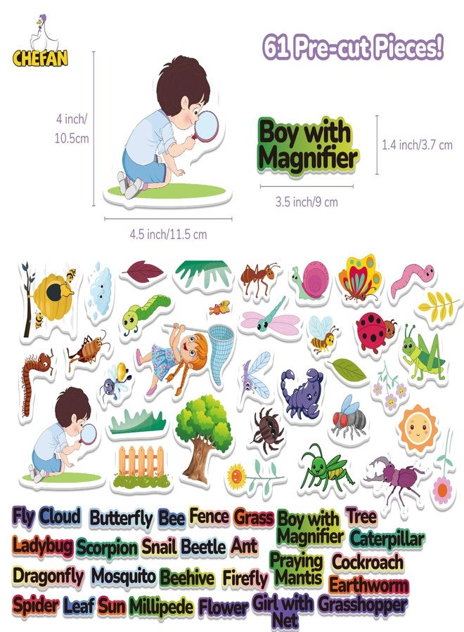 CHEFAN Felt Insect Story Pieces, Felt Board Pieces, Precut Flannel Board Story Pieces, Felt Figures, Interactive Storytelling Teaching Play Kits for Toddlers, Preschool, Kindergarten - Image 2