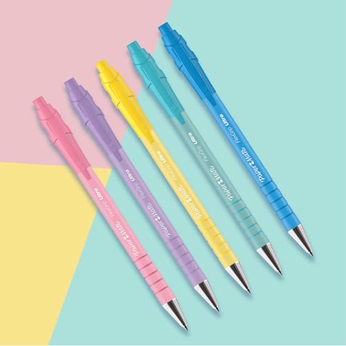 Paper Mate Flexgrip Ultra Pastel Ballpoint Pens | Medium Point (1.0mm) | Black Ink | Pastel Barrels | 5 Count - Image 3