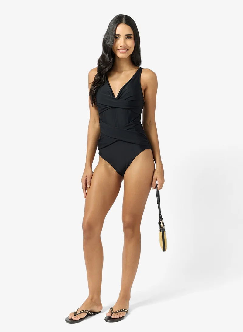 Ginger Plunge Neck Tummy Shaping Swimsuit