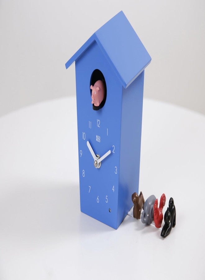 KOOKOO AnimalHouse Blue, Small Cuckoo Clock with 5 Farm Animals Sounds (Natural Field Recordings) - Image 2