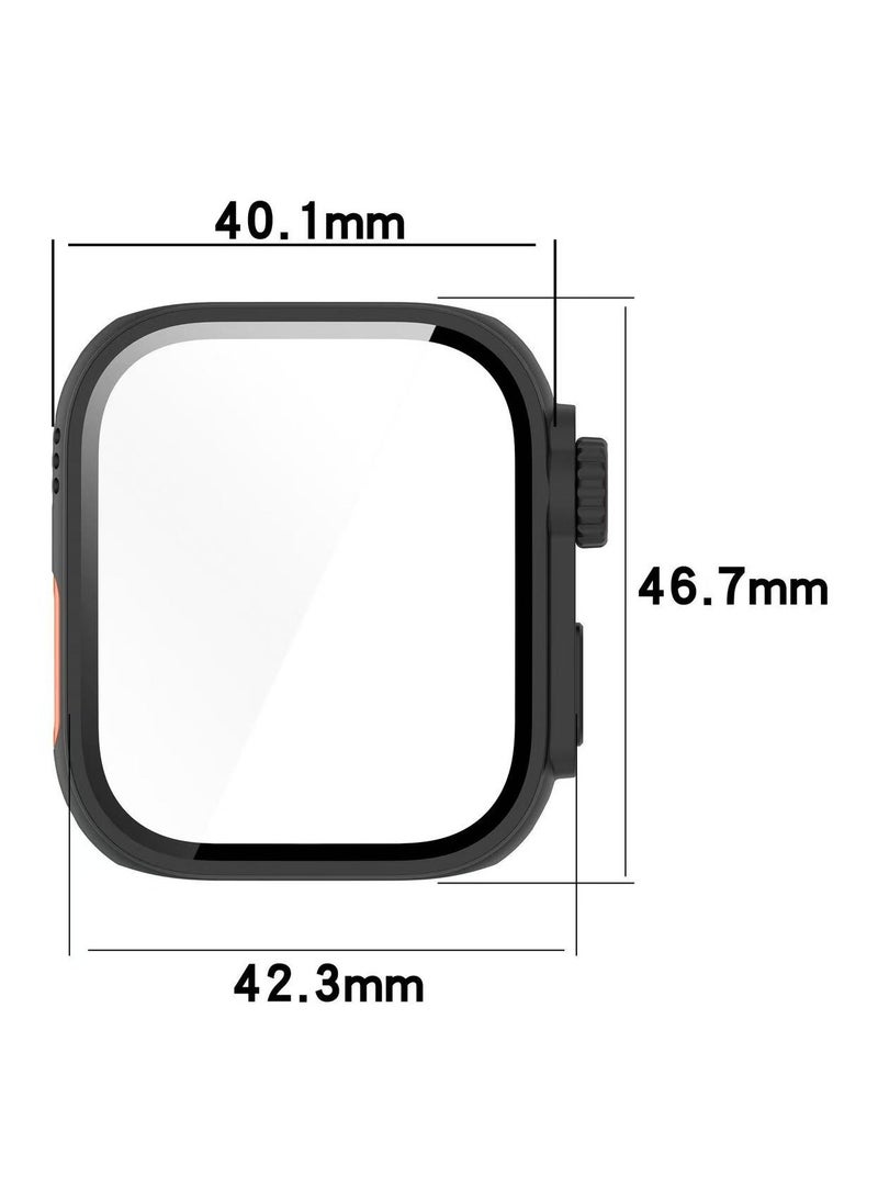 DKNG Full Coverage Phone Case with Tempered Film Screen Protector, Compatible with Huawei Watch Fit 4 Pro and PC Smartwatch Accessories (Black) - Image 3