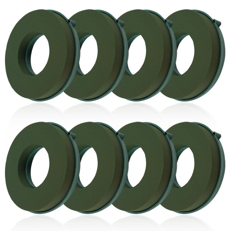 ZOFORTY 8PCS Floral Foam Rings 6 Inch Round Floral Wet Foam Ring Flower Arrangement Kit for Florist Wedding Foam Decoration Green - Image 2