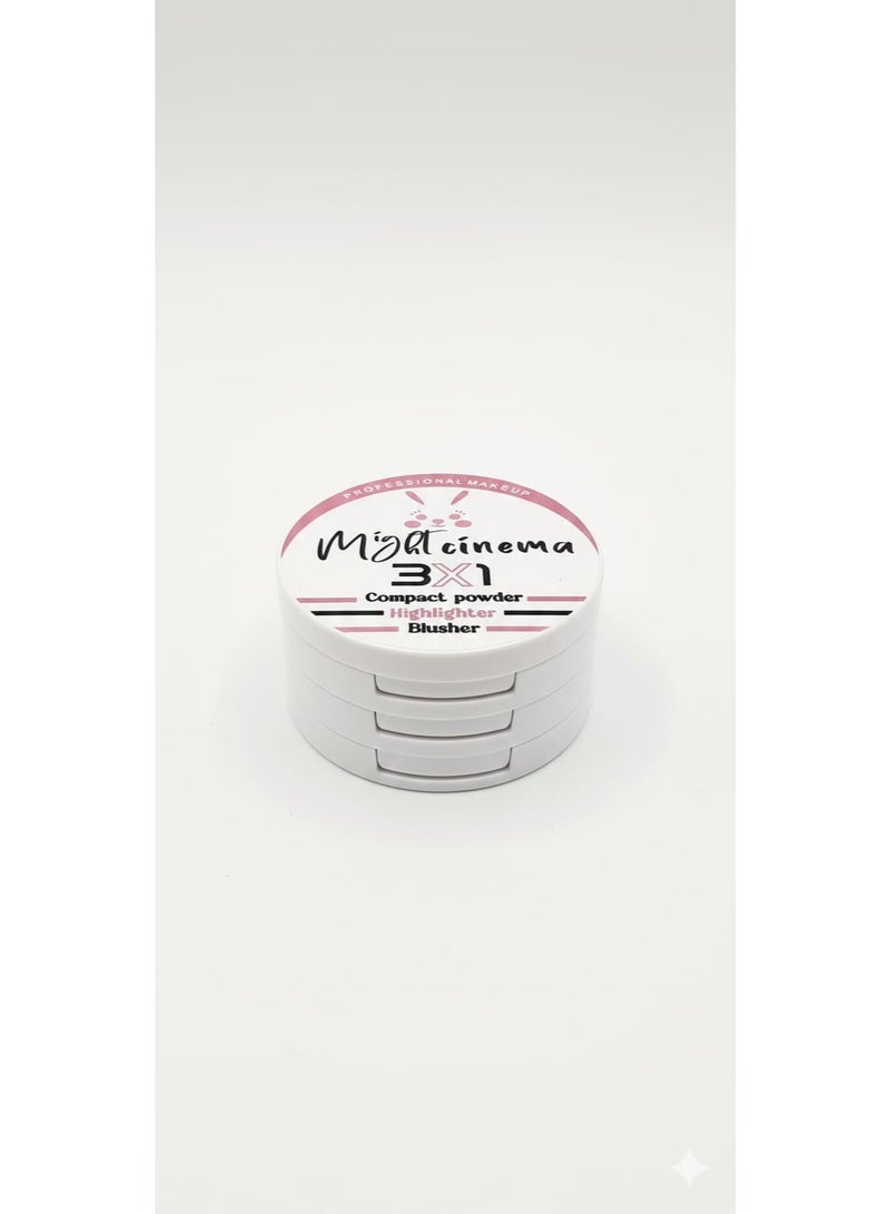 Might Cinema 3 * 1 Compact Powder,Highlighther,Blusher-103 - Image 1