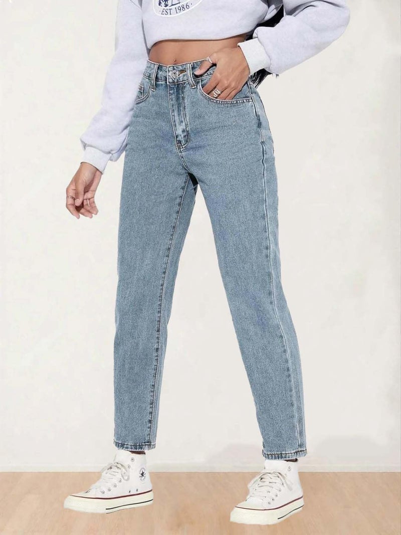 KOTTY Women High Rise Cotton Lycra Blend Ankle Length Jeans Blue - Image 3