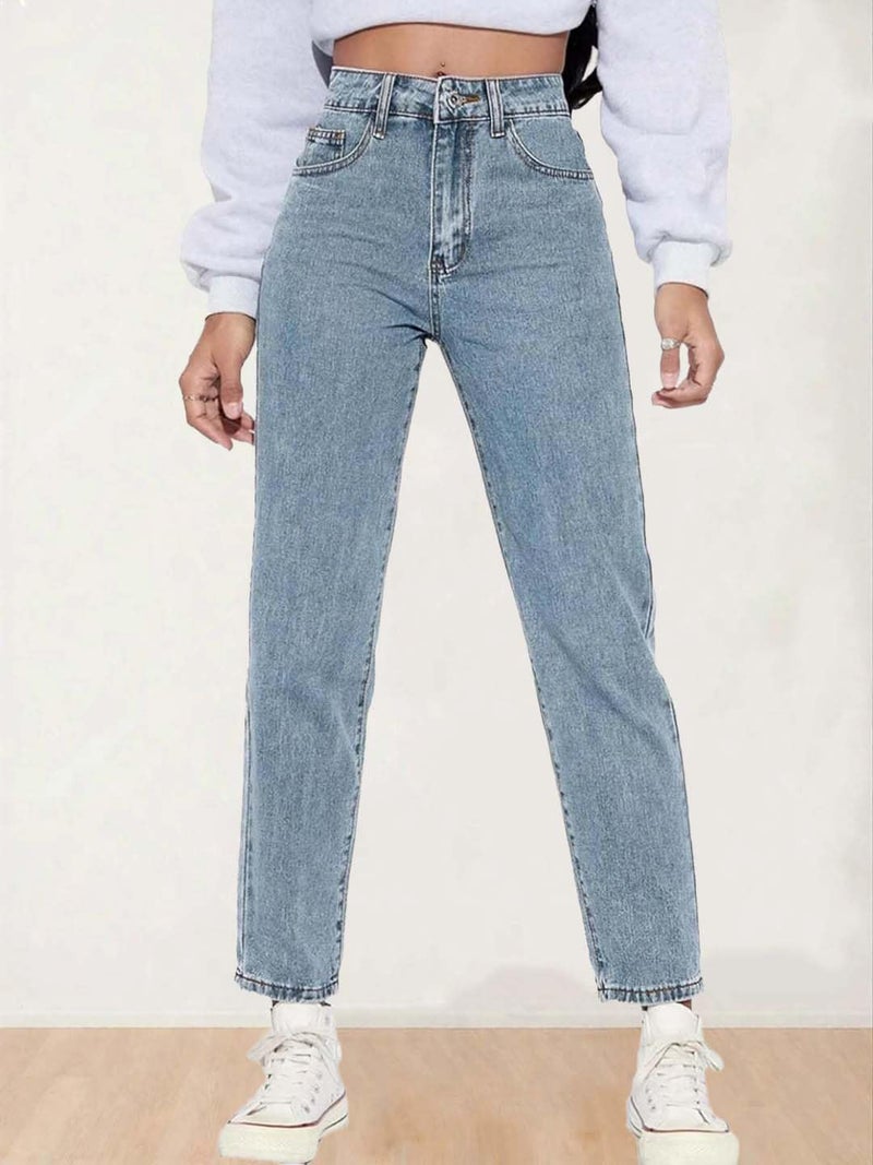 KOTTY Women High Rise Cotton Lycra Blend Ankle Length Jeans Blue - Image 4