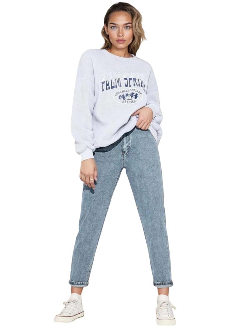 KOTTY Women High Rise Cotton Lycra Blend Ankle Length Jeans Blue - Image 1
