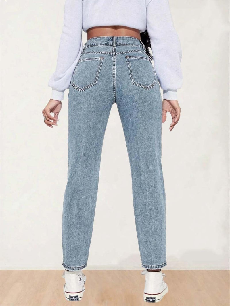 KOTTY Women High Rise Cotton Lycra Blend Ankle Length Jeans Blue - Image 5