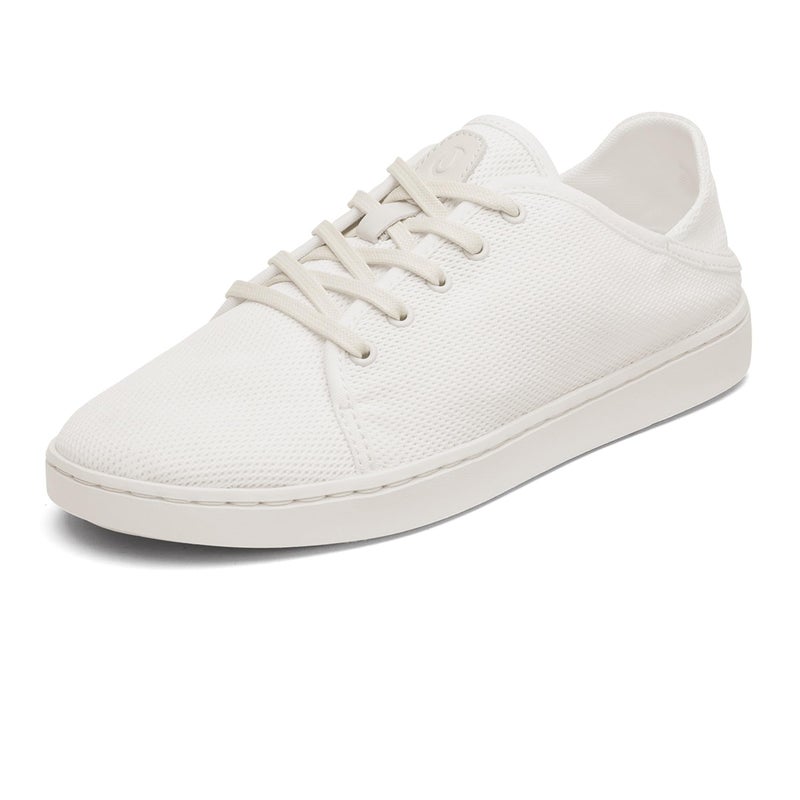OLUKAI Pehuea Li Women's Lace-Up Sneakers, Casual Everyday Shoes with Drop-In Heel, Lightweight & Breathable Mesh Design, All-Day Comfort & Support, Bright White/White Sand, 8 - Image 1
