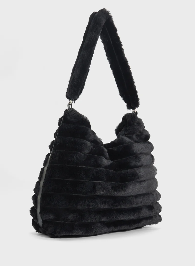 Skinnydip London Fluff Noir Hobo