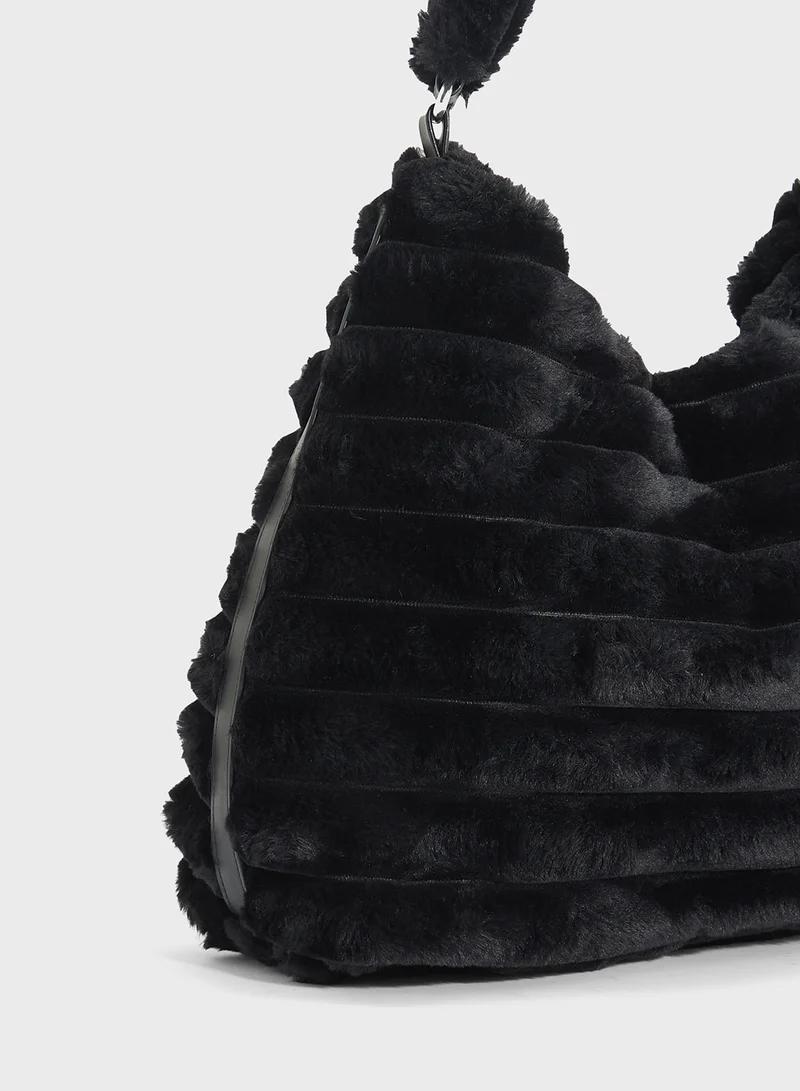 Skinnydip London Fluff Noir Hobo