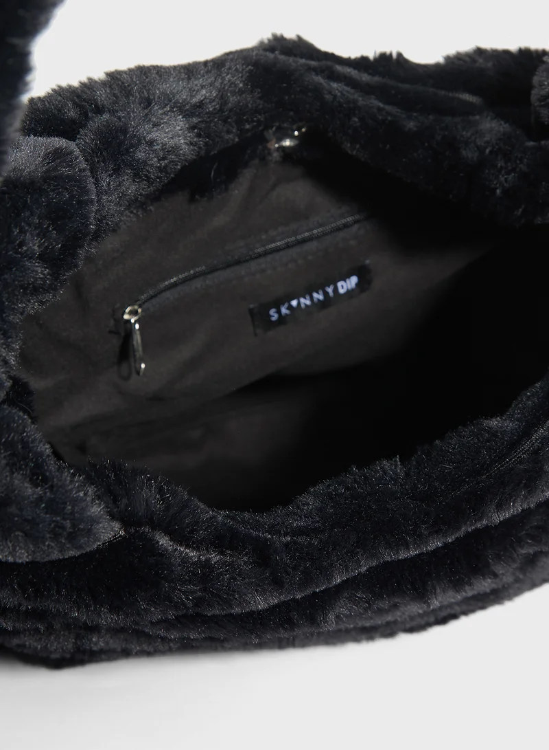 Skinnydip London Fluff Noir Hobo